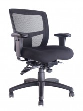 Ergo Task Heavy Duty With Arms. Ergo 4 Lever. Seat Slide. Ratchet Back. 165Kg. Black Only